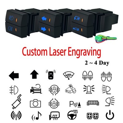 Custom DIY 12V Dual LED Push Button Switch Personalized Design For Toyota Prado