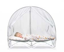 Regalo My Cot Deluxe Portable Toddler Bed with Canopy, Provides UV Full, Grey