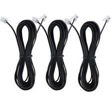 Telephone Landline Extension Cord Cable Cord with Standard RJ-11 6P4C Plug 10Ft