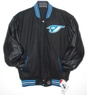 Size L MLB Toronto Blue Jays Wool Body & Leather Sleeves Reversible Jacket L