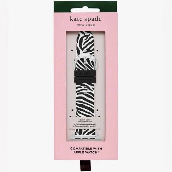 Kate Spade New York Apple Watch Zebra Silicone Band 38/40mm NIB