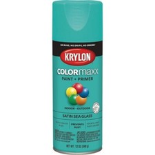 6-Krylon Colormaxx Satin Spray Paint Primer, Sea Glass Model: K05576007