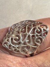 Sterling Silver .925 Cut Out Scroll Ring Size 6
