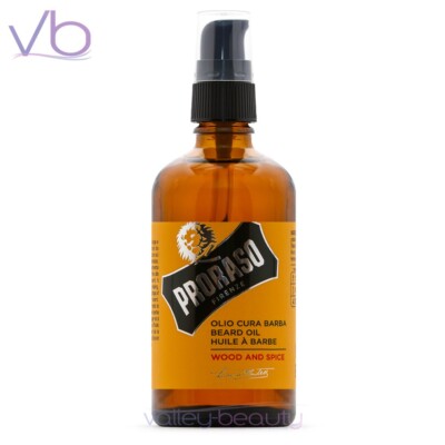 PRORASO Single Blade Wood and Spice Italian Beard & Mustache Oil, Barber Size