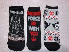 New Star Wars Brand Men s Christmas Socks Low Cut Lot Of 3 Actual Items Shown