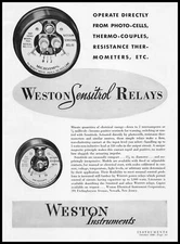 1936 Weston Electrical Instruments Newark NJ Sensitrol Relays Vintage Print Ad