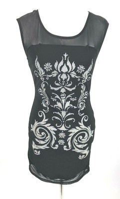black embellished bodycon dress
