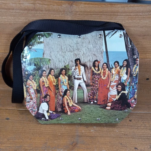 Vtg Elvis Presley Aloha from Hawaii via Satellite Vinyl Record LP Purse Handbag