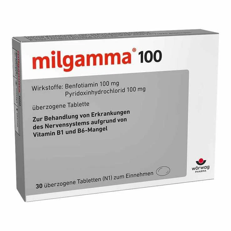 milgamma® 100 mg Vitamin B1 + Vitamin B6 Tabletten · 30 St · PZN 04847294