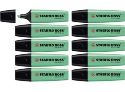 STABILO BOSS ORIGINAL Textmarker 10er Pack türkis Faserstifte Fasermaler