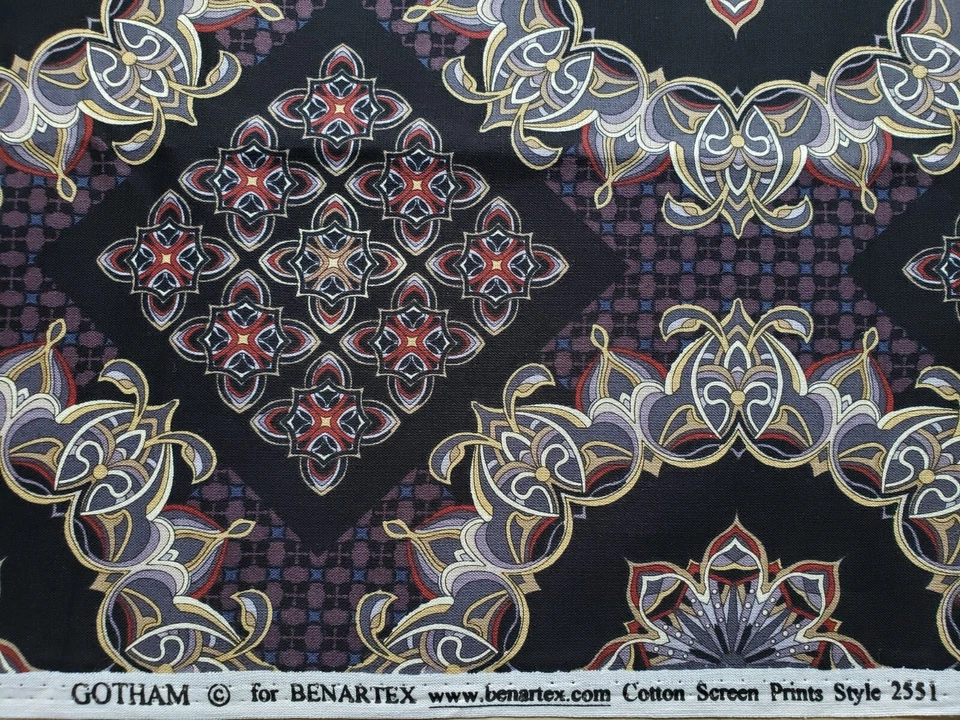 Benartex Fabric Gotham Geometric 2551 Black 1 Yd X 43" Cotton - Image 2 of 4