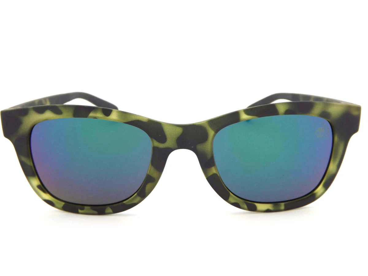Timberland Polarized Sunglasses Green Black Tortoise/ Mirrored Lenses TB9080 55R
