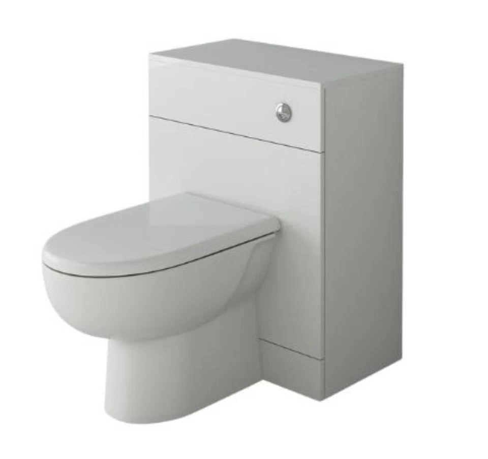 Bathroom Toilet Back to Wall BTW Unit D Shape Pan Cistern 600x330mm Modern White