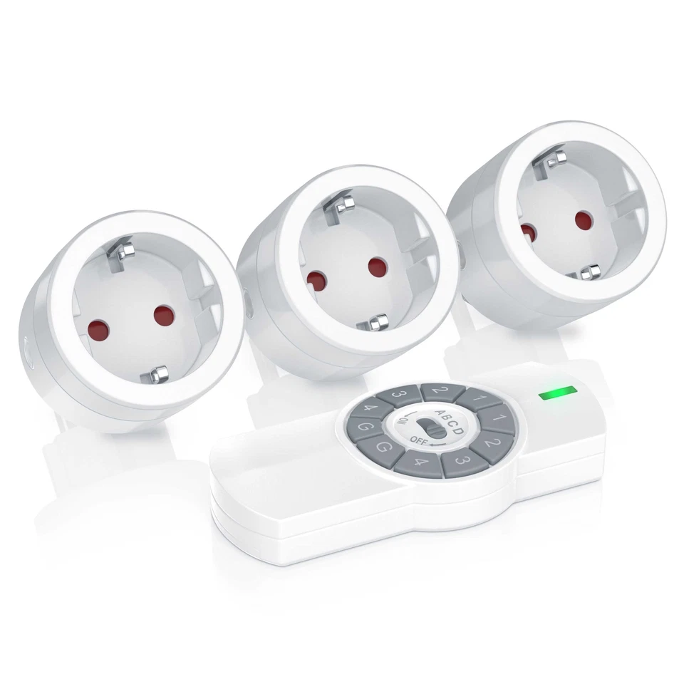 Bearware Funksteckdosen-Set (3+1)für den Innenbereich 3x Funkschalter Steckdosen