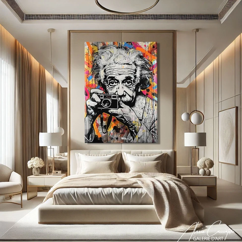 Плакат Альберта Эйнштейна холст уличное искусство холст картина в рамке поп-арт декор - Изображение 3 из 4