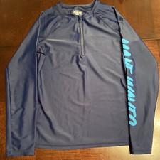 OshKosh Boys Rash Guard Swim Shirt Long Sleeve Size 14 Blue