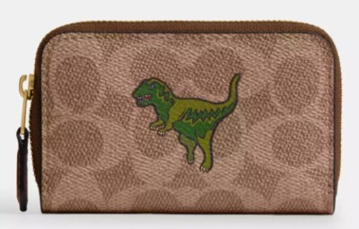 Coach Essential Small Zip Around Card Case Signature Canvas Lexie