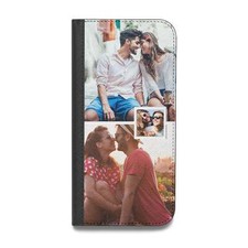 Multi Photo Square Collage Vegan Leather Flip iPhone Case for iPhone 14 13 12 11