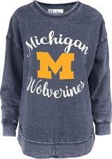 Women's University of Michigan Wolverines Sweatshirt Vintage Poncho Fleece
