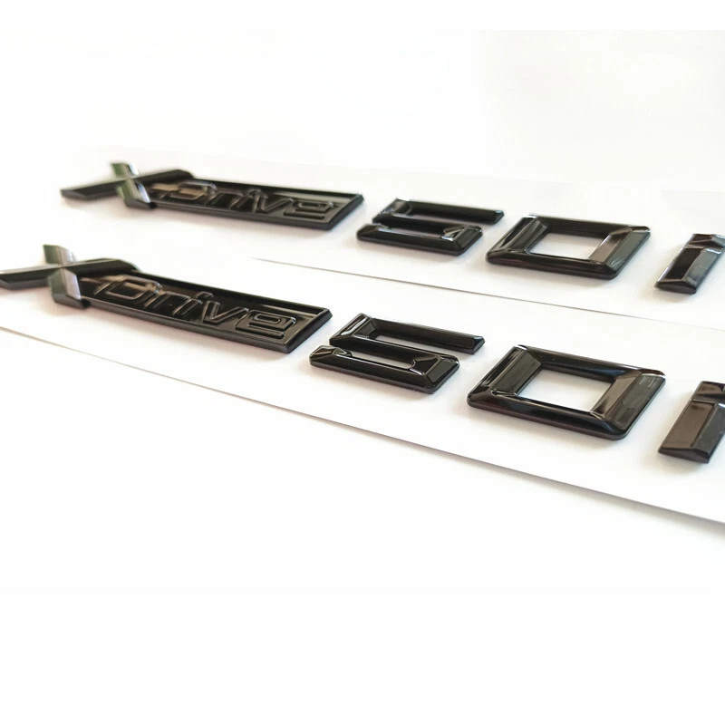 2X Cuerpo Lateral Insignia Emblema XDrive 50i Negro Brillante Para XDrive50i X3 X5 X6 Foto 3 de 3