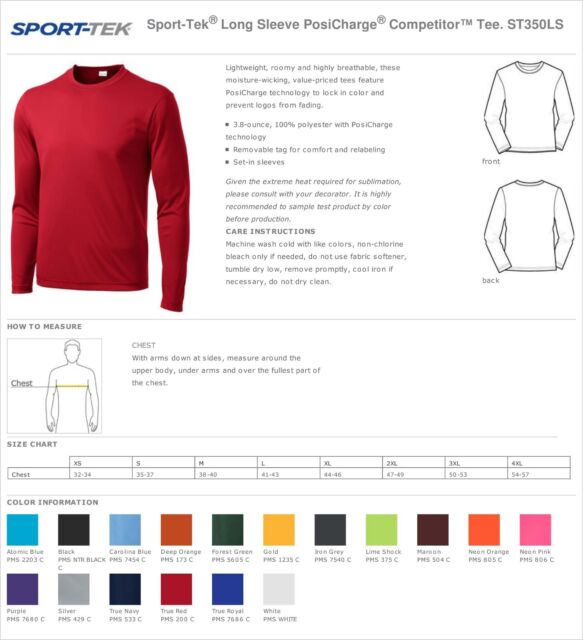 Sport Tek Shirt Size Chart