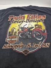 Harley Davidson Motor Cycles T-Shirt Twin Cities Minneapolis MN - Size L - Used