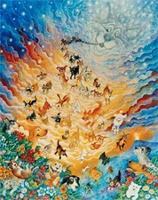 The Creation of Dogs (480 Piece Wooden Jigsaw Puzzle)