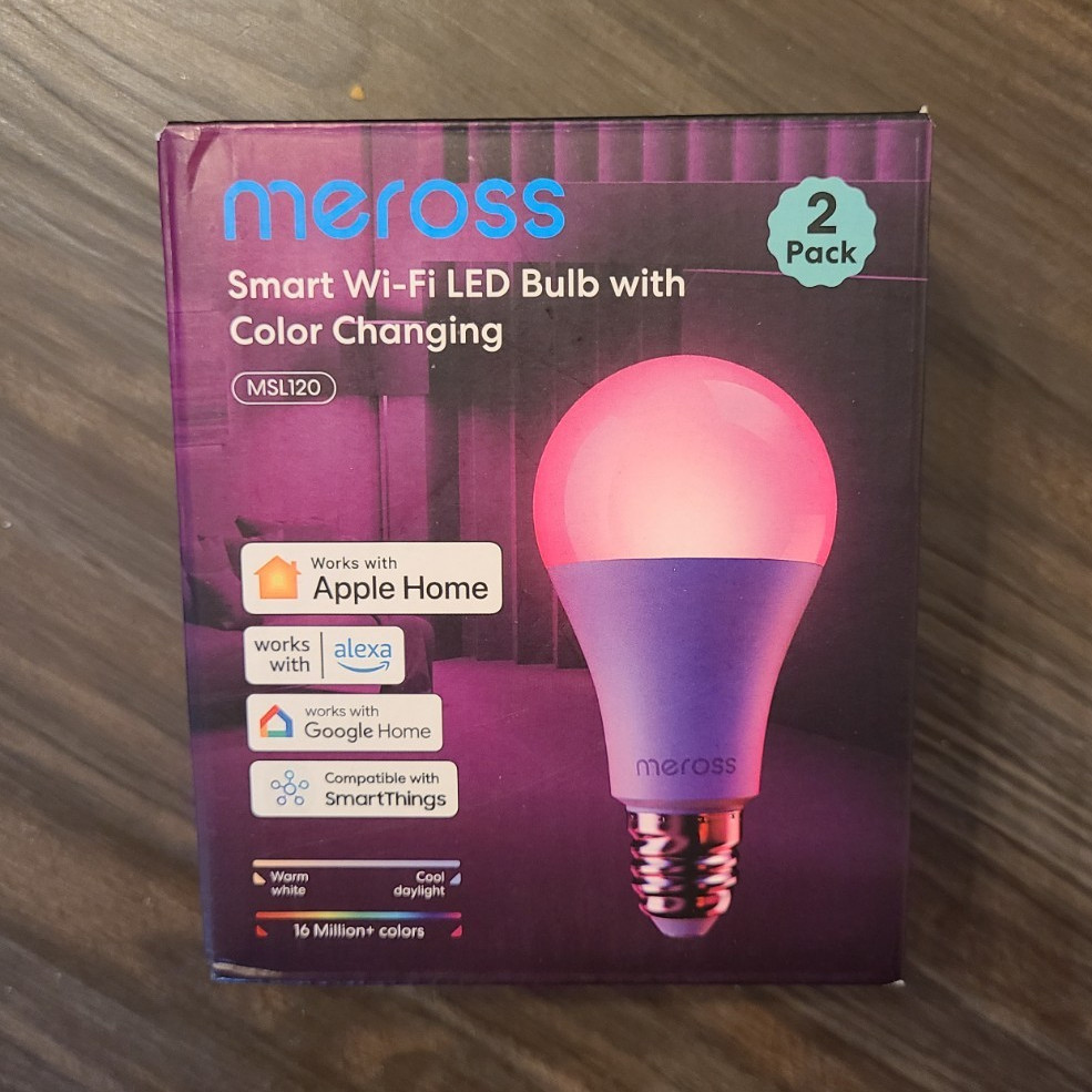 meross Smart Wi-Fi LED A19 Color Changing Bulb 2 Pack Apple Alexa Google MSL120