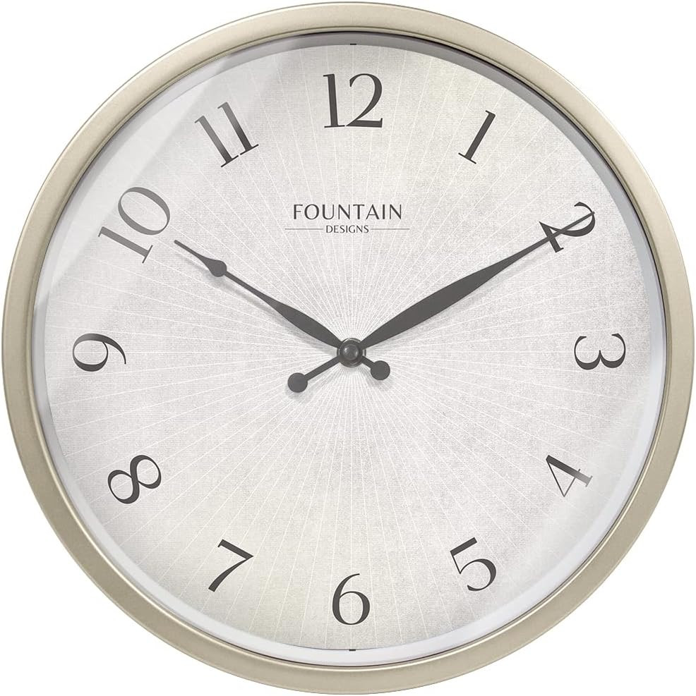 12 Inch Small Modern Farmhouse Wall Clock, Non Ticking Silen