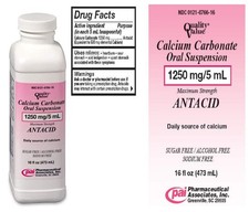 Calcium Carbonate Oral Suspension 1250 mg/5 mL - 16 oz (480 mL)