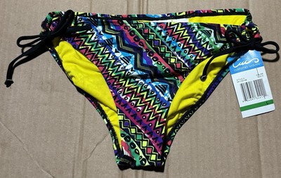 Women s Large California Waves Multicolor Swim Bottom Adjustable Sides NWT
