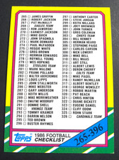 Topps Football Checklist:265-396,CHECKLIST #396 NM+, RON JAWORSKI #269, UNMARKED