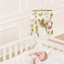 Boho mobile girl Baby shower gift Teddy Bear baby Girl Mobile Nursery decor