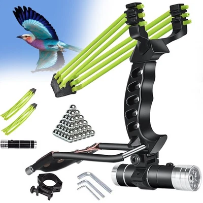 MARKENLOS Profi Steinschleuder Set Zwille Sportschleuder Jagd Schleuder Slingshot Katapult
