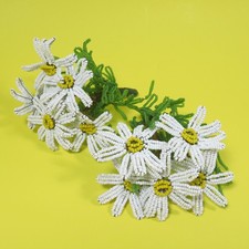 2 Vintage French Seed Bead Daisy Flower Bunches
