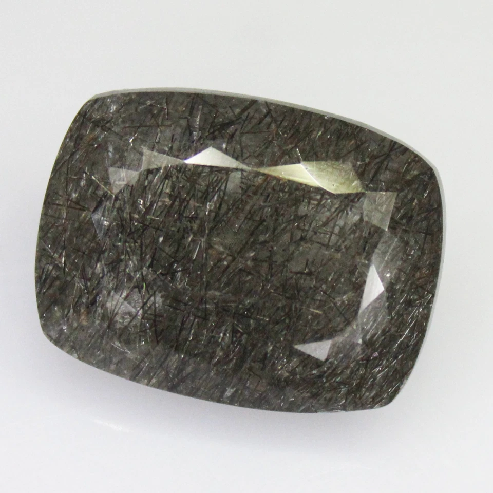 Natural Faceted Black Rutile Quartz In Cushion Shape 19.35 Carats 20x15x9 mm - Image 3 of 4