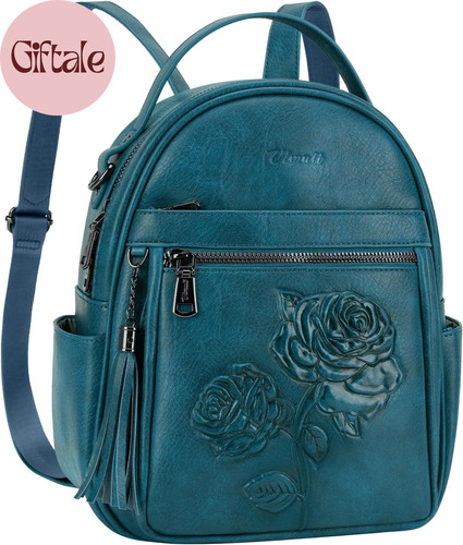 Mini Backpack Purse for Women,Embossed Vegan Leather Small Backpack Fashion Back