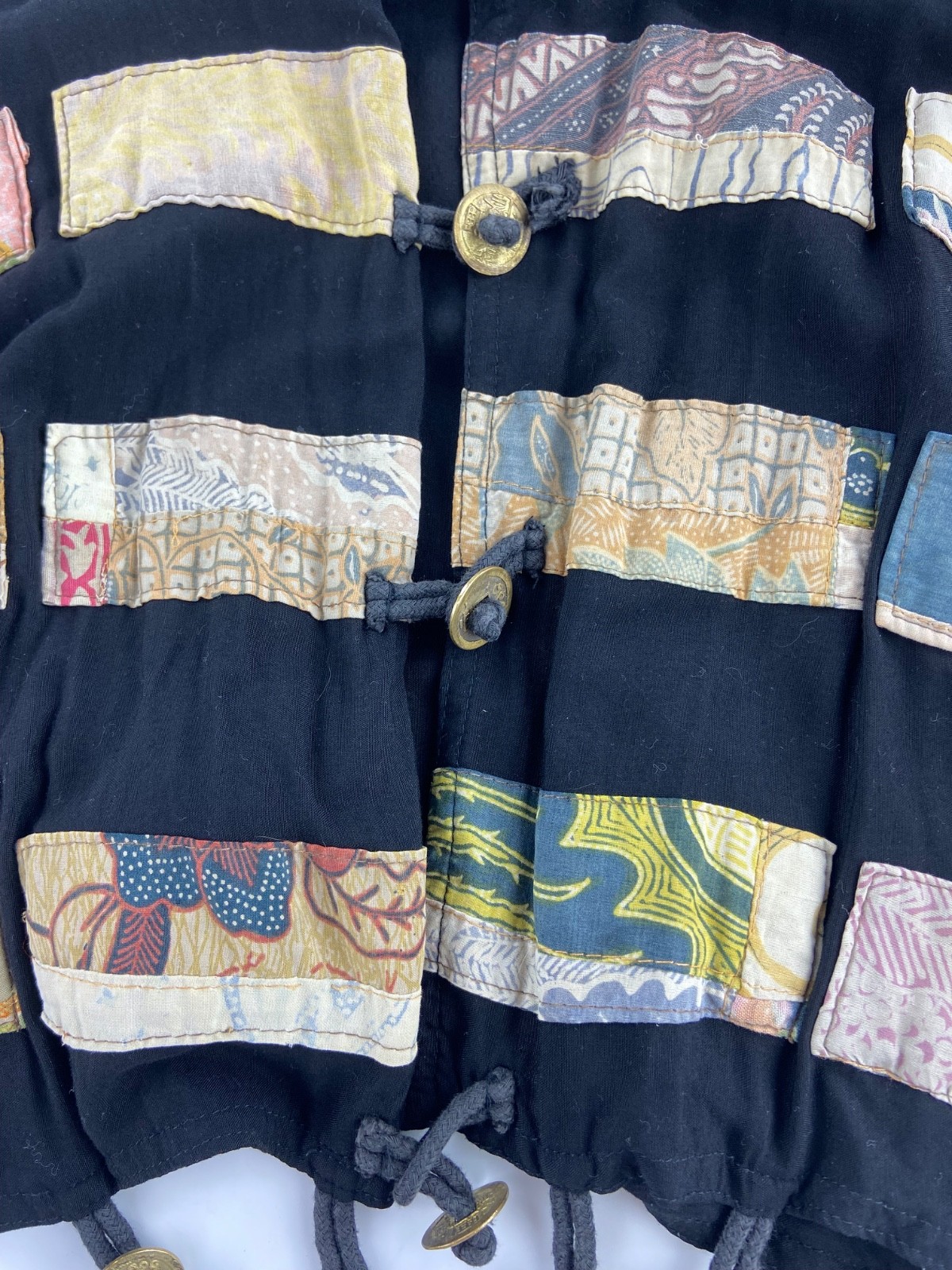 VTG 1980s CACHE Patchwork Cropped Jacket SZ  S Go… - image 20