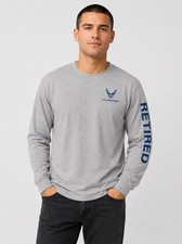 US Air Force Retired Long Sleeve T Shirt - grey - US Air Force Licensed Medium