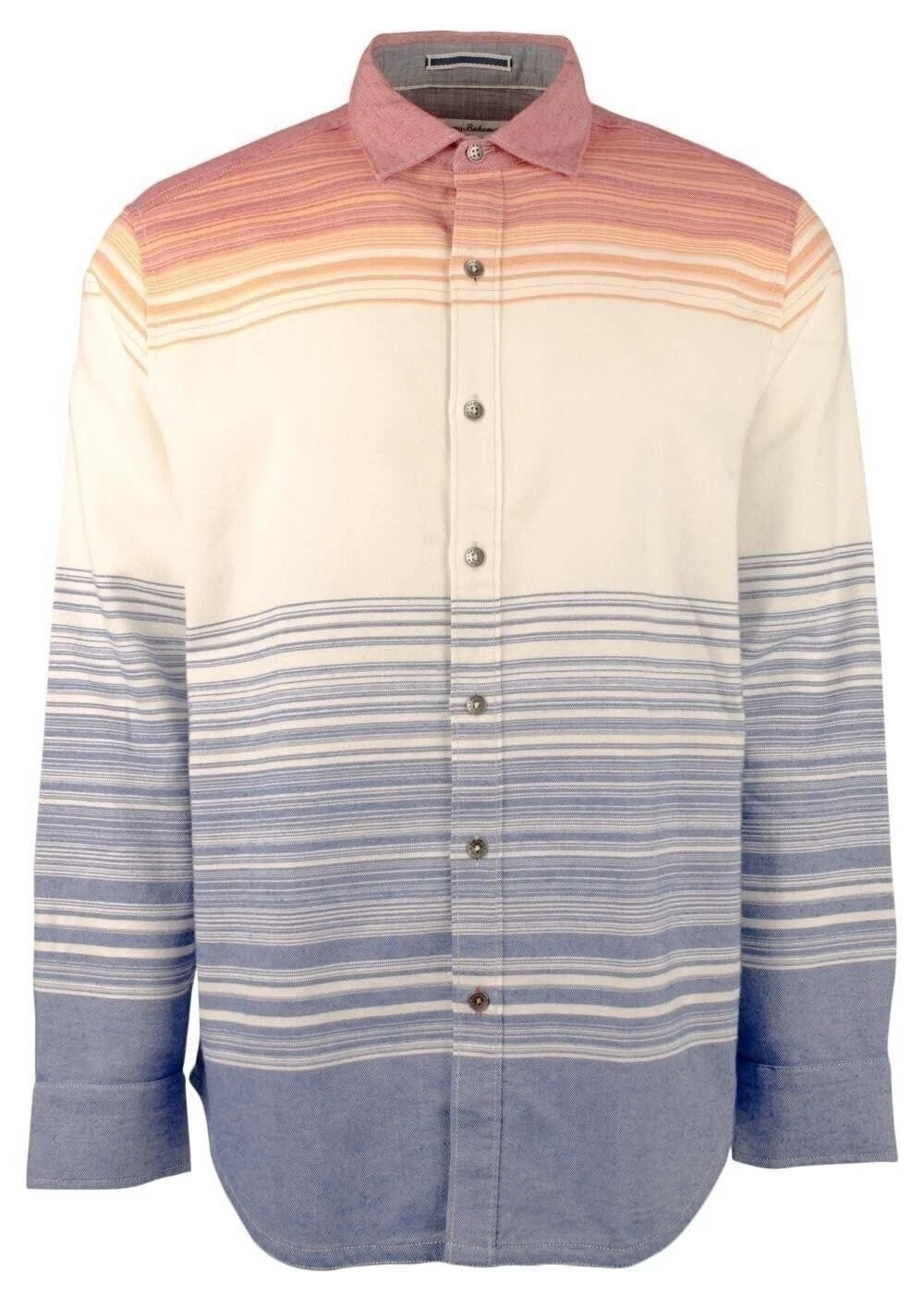 Men's Canyon Beach Bonfire Stripe Button Down Flannel Shirt Large