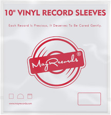 50Pcs 10 Inch Vinyl Record Outer Sleeves with Flap Clear Plastic Vinyl Record Sl