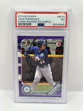 JULIO RODRIGUEZ 1st 2019 Bowman Paper #BP33 PURPLE Parallel #/250 PSA 7 NM