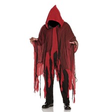 Hooded Red Shredded Phantom Cape Adult Costume  Standard
