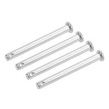 Single Hole Clevis Pins - 5mm x 50mm Flat Head 304 Stainless Steel Pin 4Pcs