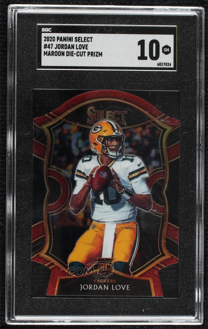 2020 Select Concourse Maroon Prizm Die-Cut Jordan Love SGC 10 GEM Rookie RC 0s2