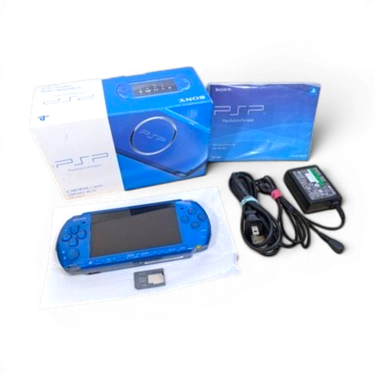 SONY PSP-3000 Vibrant Blue Console Boxed 4GB Memory Stick AC