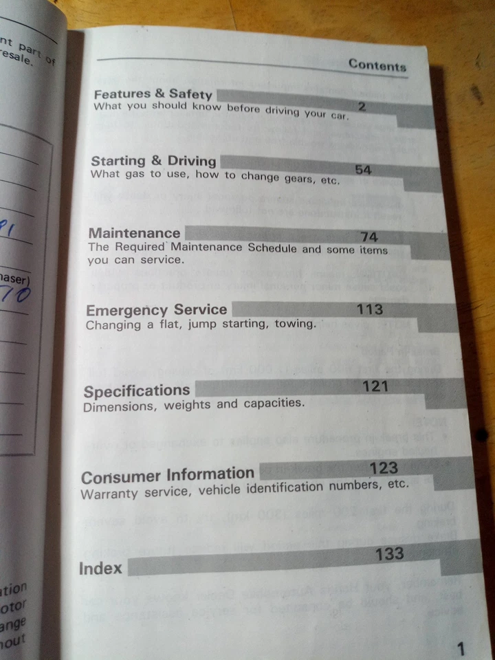 Honda Prelude 1989 manual del propietario guía del usuario libro de referencia del operador Foto 4 de 4