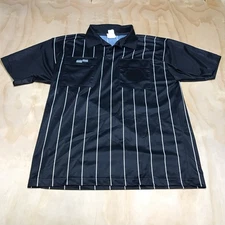 U.S. SOCCER FEDERATION-USSF Black Short Sleeve Referee Shirt Adult Size Medium
