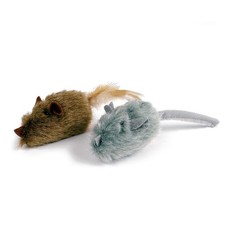 2Pcs Silvervine Feather Mice for Cats and Kittens,Interactive Cat Mice Toy,Me...