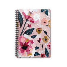 Floral Spiral Notebook - Ruled Line, Beautiful Journal